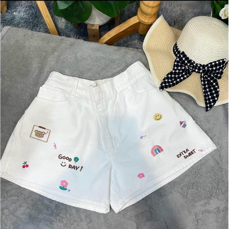 กางเกงยีนส์ปักลายGoodday