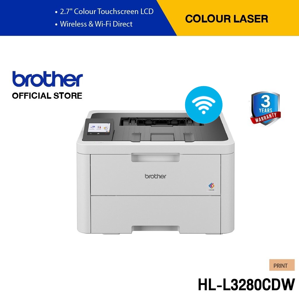 Brother HL-L3280CDW Colour Laser Printer เครื่องพิมพ์สีเทคโนโลยีแบบ LED พิมพ์ขาว-ดำ/สี,พิมพ์เอกสาร 2 หน้า Auto