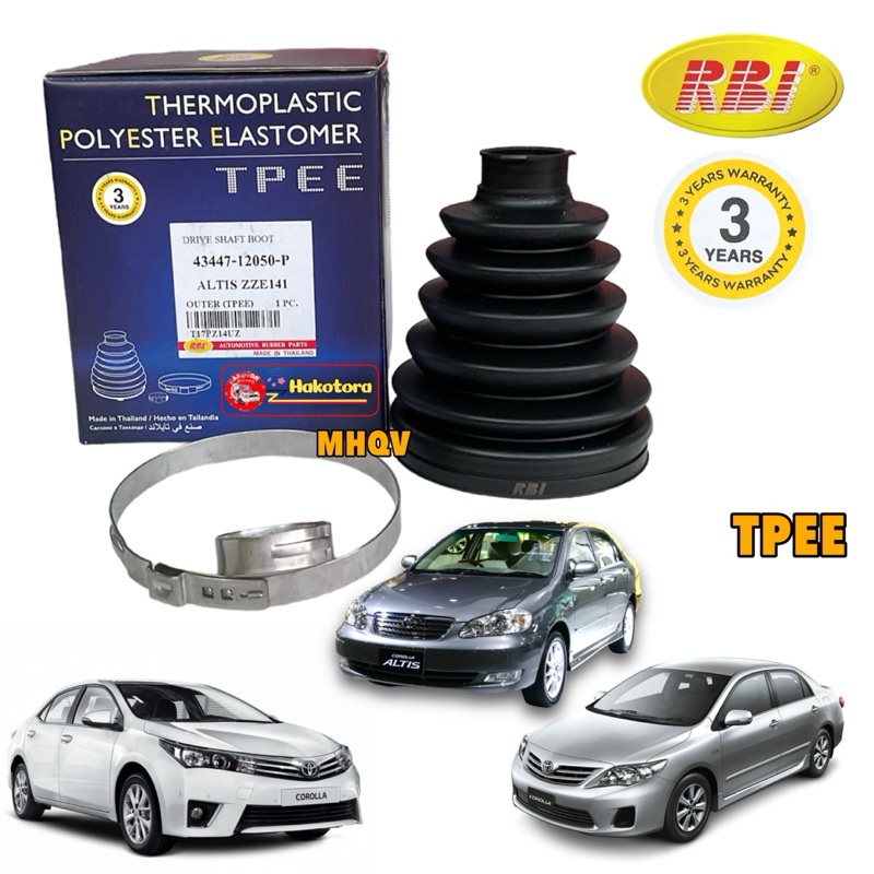 HAKOTORA ยางกันฝุ่นเพลา นอก 1ตัว RBI เพลาเดิม เทอร์โมพลาสติก Toyota ALTIS ปี 01-18 TPEE 43447-12050-P