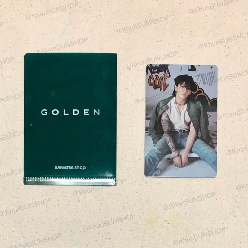 [พร้อมส่ง] การ์ดจองกุก+ซองใส่การ์ด BTS อัลบั้ม Golden Weverse