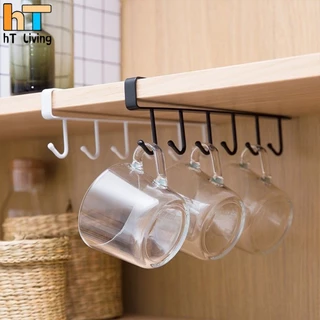 HT Living ที่แขวนถ้วยหรือของใช้อเนกประสงค์ ไม่ต้องเจาะผนัง เพียงแขวนเสียบกับฐานชั้นของตู้ครัว ตู้แขวนลอย