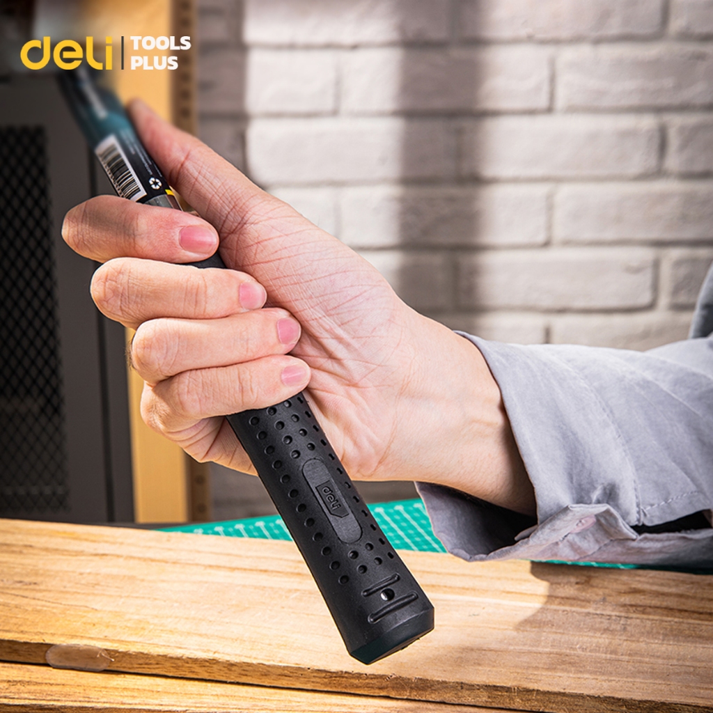 Deli ค้อนยาง ค้อนตอกสมอบก ด้ามไฟเบอร์ 16 ออนซ์ จับถนัดมือ เหมาะสำหรับงานช่างทั่วไป Rubber Hammer - รูปที่ 4