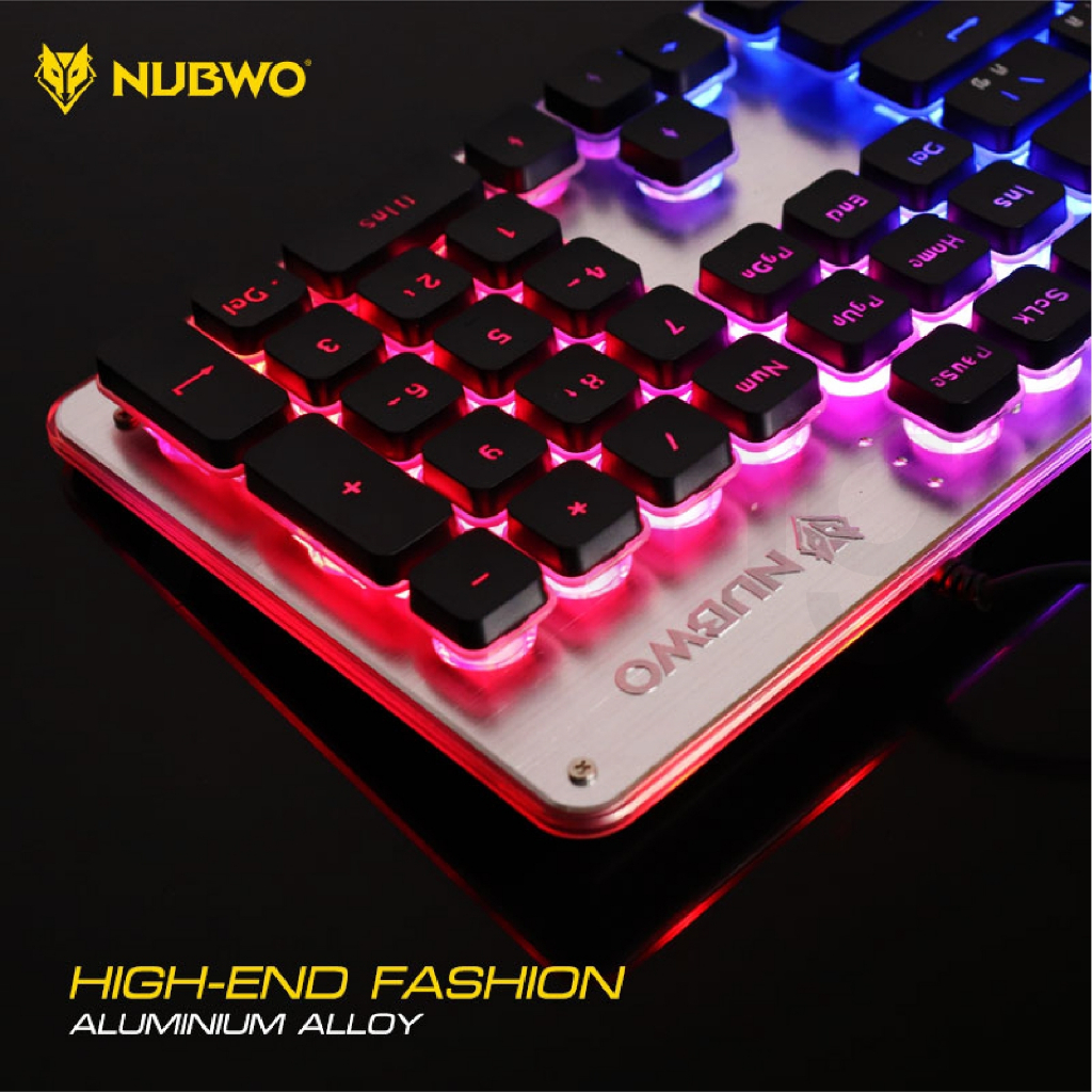 Nubwo คีย์บอร์ด Gaming Keyboard Fortune รุ่น NK-32 คีบอร์ดเกมมิ่ง ไฟรุ้ง7สี ประกันศูนย์ 1 ปี