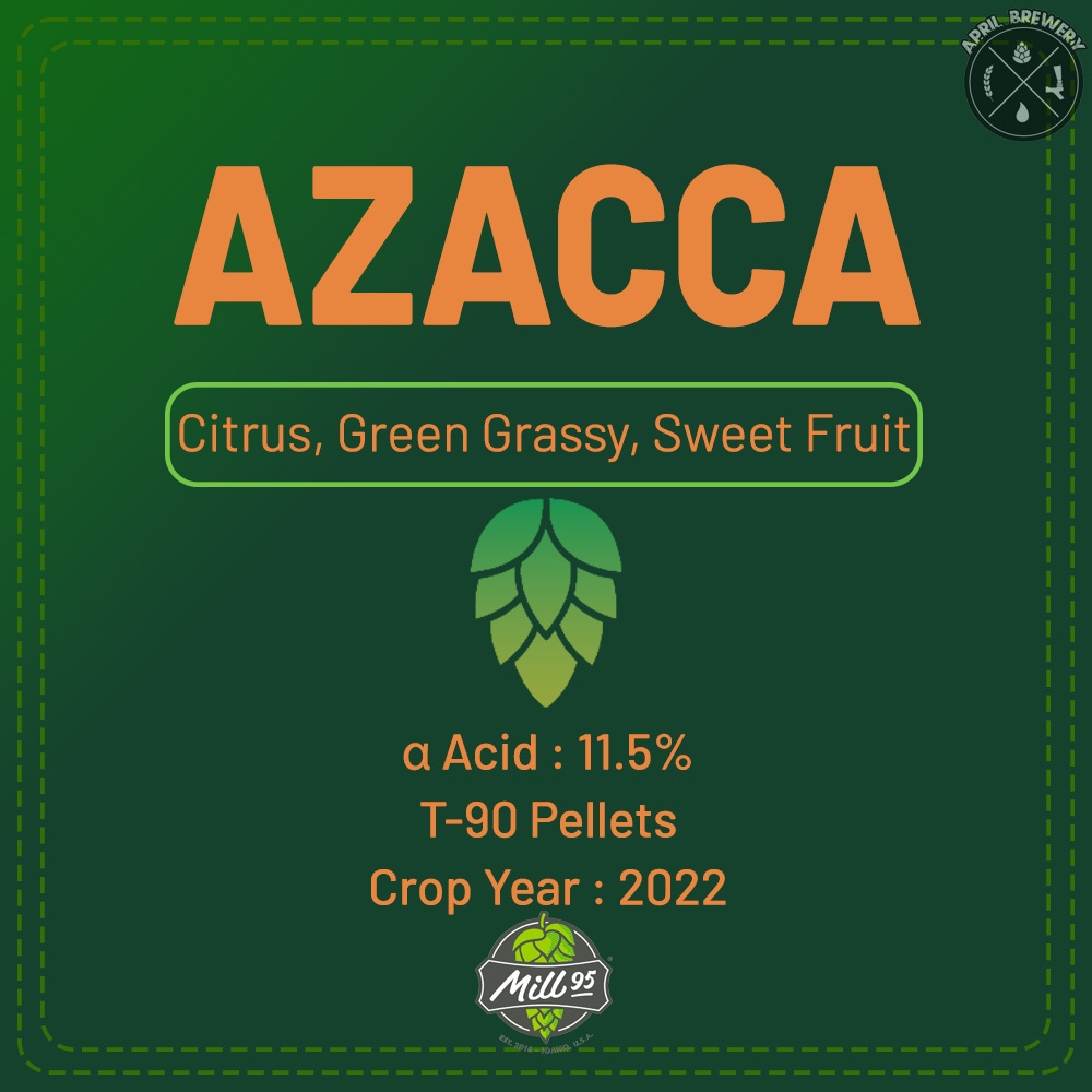 Azacca Hops Pellets 1oz ฮอปส์ เพลลิท ทำเบียร์​ Pale Ale, IPA และอื่นๆ Homebrew Crop Year 2022 [ Mill