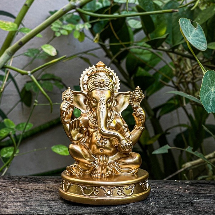 พระพิฆเนศ องค์สีทอง ทำพิธีเรียบร้อยแล้ว ที่วัดแขกคลองสี่ องค์เปล่าไม่รวมฐานบัว - รูปที่ 2