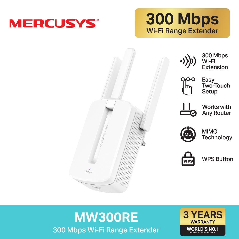 Mercusys MW300RE 300Mbps และ ME30 AC1200 WiFi Range Extender ตัวขยายสัญญาณ wifi กระจายและขจัดจุดอับสัญญาณ รับประกัน 3 ปี