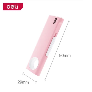 Deli คัตเตอร์มินิ คัตเตอร์ตัดกระดาษ ใบมีดคม แบบเด้งกลับ มีห่วงแขวน พกพาสะดวก อเนกประสงค์ Cutter
