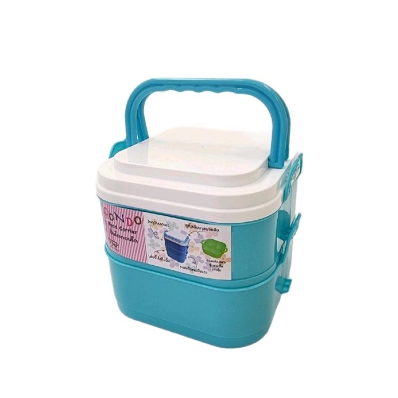 ปิ่นโต 14ซม. 2ชั้น คละสี  ยกโหล 12ชิ้น