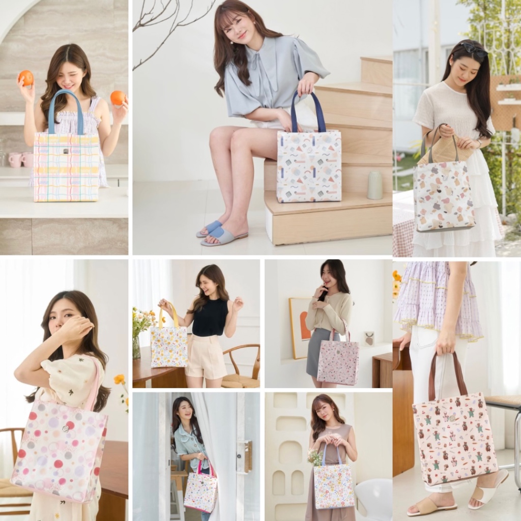 PERF กระเป๋าถือ size M (รวมทุกลาย) กระเป๋าใส่เอกสาร A4 Laptop สะพายไหล่