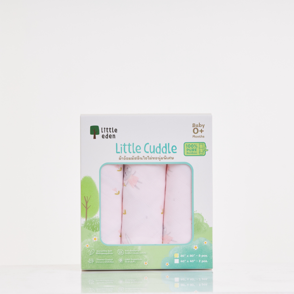 Little Eden - ผ้าอ้อมใยไผ่อเนกประสงค์ 100% (พิมพ์ลาย) 30X30 นิ้ว - รูปที่ 3