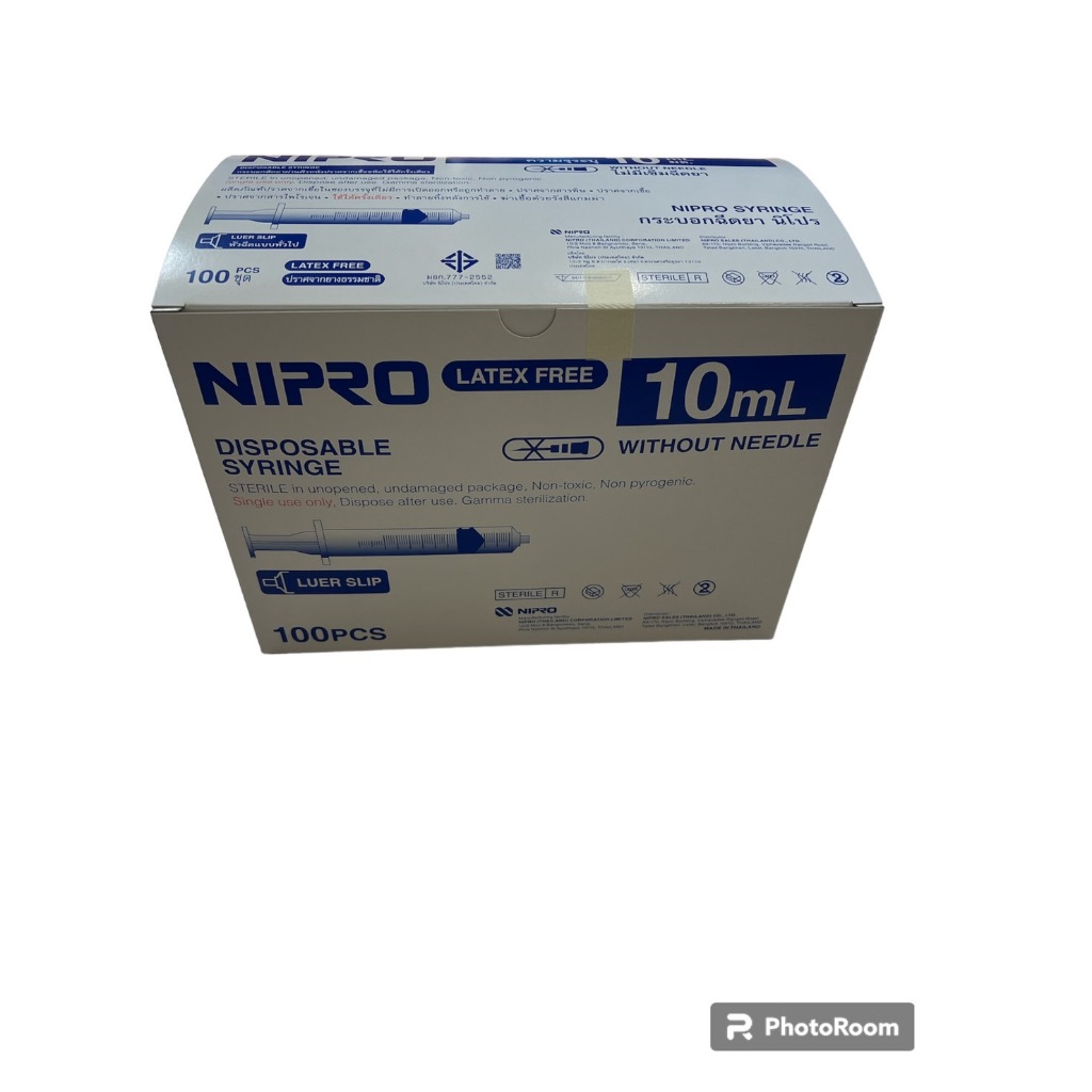 ยกกล่อง Syringe Nipro 10 ml 100 ชิ้น ไซริ้งค์ พลาสติก 10ml 10cc นิโปร