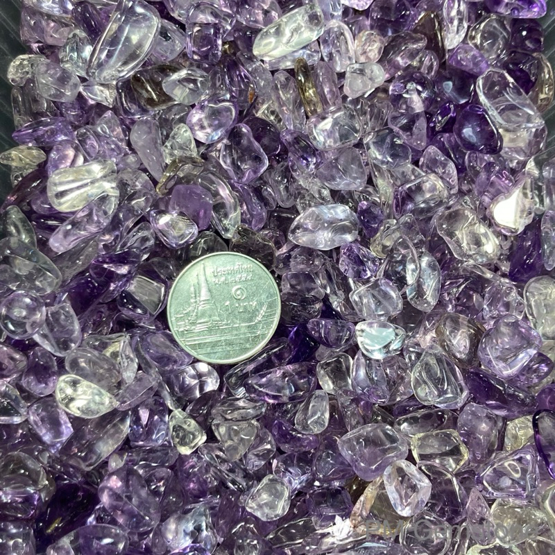AM12 อเมทิสต์ ( amethyst ) ขนาด 5-8 mm หินธรรมชาติ หินนำโชค หินแร่ หินคริสตัล หินสะสม งานอาร์ต งานคราฟต์ งานประดิษฐ์