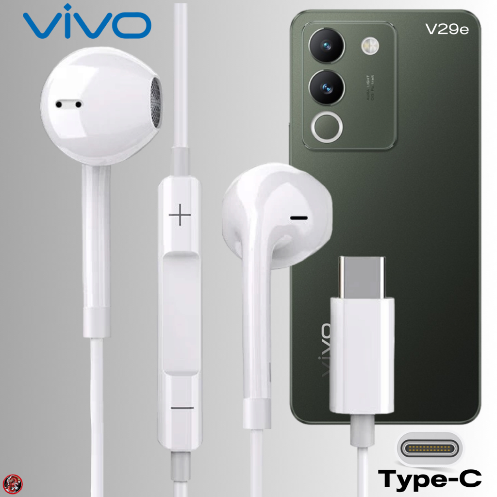 หูฟัง สมอลทอล์ค VIVO Type-C สำหรับ วีโว่ V29e ไทป์ซี สวมใส่สบาย เสียงดี เบสนุ่ม รีโมทรับ-วางสาย ปรับระดับเสียง