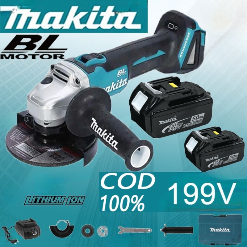 Makita เครื่องเจียร์ไร้สาย รุ่น 1800W 199V 100 มม. และ ชาร์จซ้ําได้ อเนกประสงค์ cordless Grinding Machine