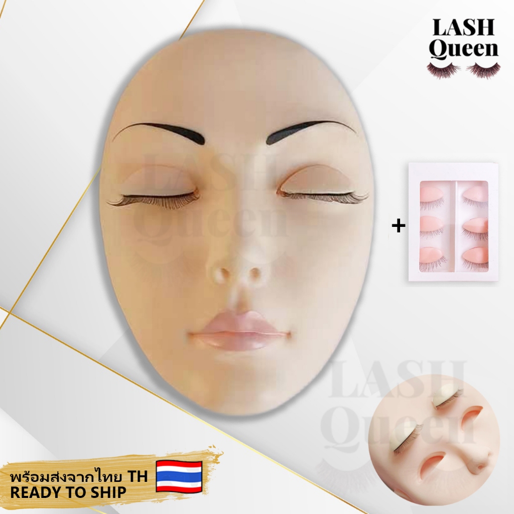 LASH QUEEN Lash Mannequin Head หุ่นฝึกต่อขนตา แบบโชว์ขนตา หัวหุ่นฝึกต่อขนตา รุ่นแต่งหน้าสวย 61121