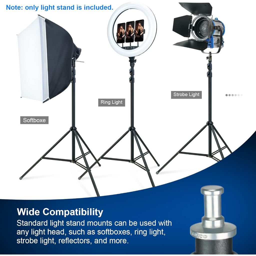 LINCOขาตั้งไฟ  2.8เมตร แข็งแรง  สำหรับงานหนักสำหรับ Studio SoftBox MonoLight และอุปกรณ์ถ่ายภาพอื่น ๆ