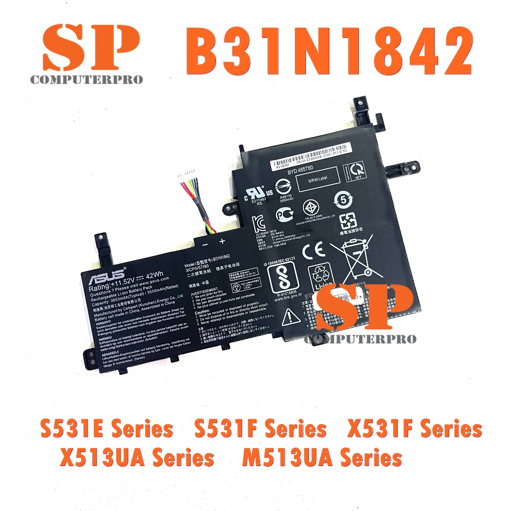 BATTERY ASUS แบตเตอรี่โน๊ตบุ๊คแท้ ASUS Vivobook  S531E Series  S531F Series  X531F Series  X513UA Se