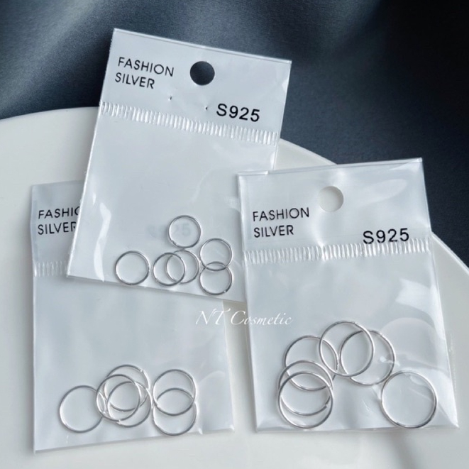 EN01 (1 แพ็ค 6 ชิ้น) จิวห่วงแบบบิด ไม่มีขาล็อก ขอบบาง 0.8 mm. จิวหู จิวจมูก จิวปาก