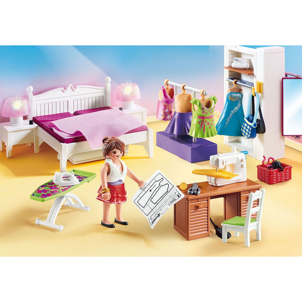 Playmobil 70208 Dollhouse Bedroom with Sewing Corner ของเล่นบทบาทสมมติ ดอลล์เฮ้าส์ ห้องนอน พร้อมมุมเย็บผ้า — صورة 2