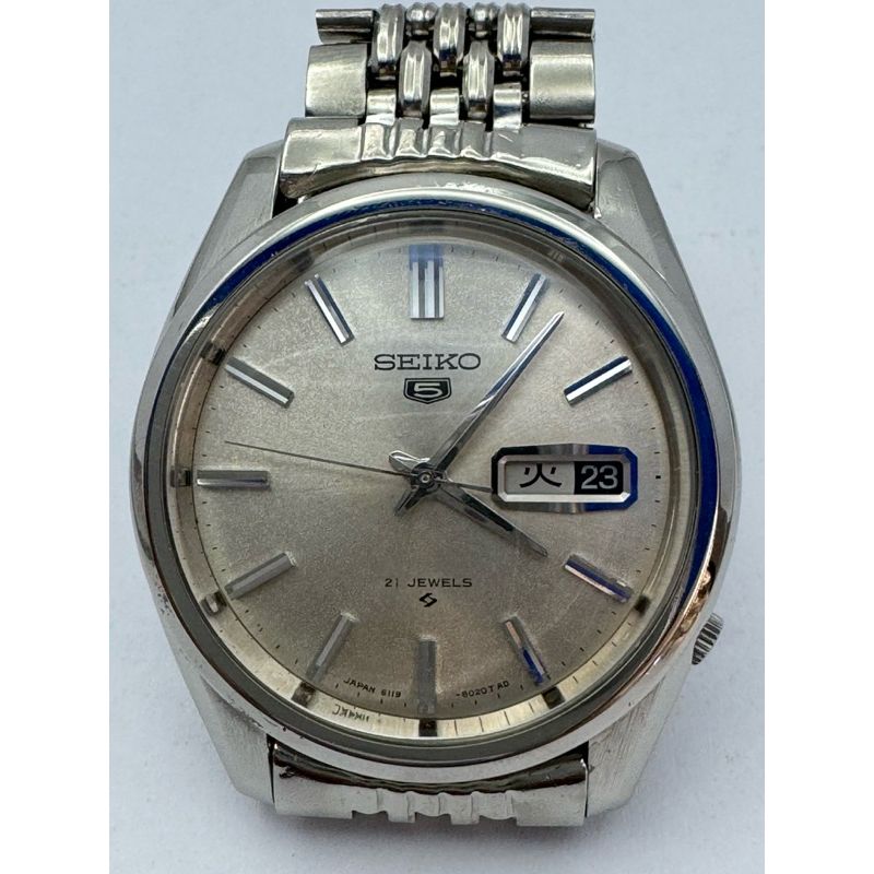 SEIKO5 21 JEWELS Automatic ตัวเรือนสแตนเลส นาฬิกาผู้ชาย มือสองของแท้