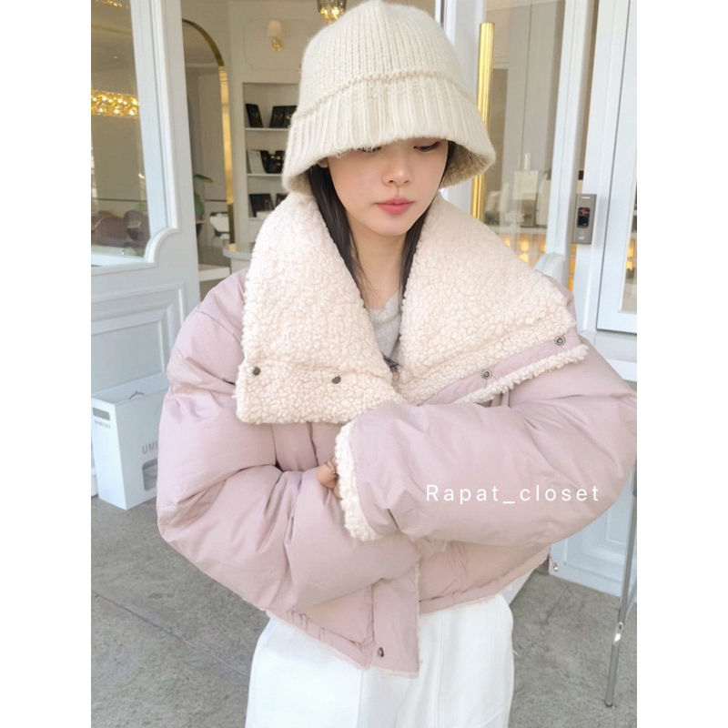 🐑Cropped Fleece Jacket🐑พร้อมส่ง แจ็คเก็ตขนแกะเทียมใส่ได้สองด้าน กันน้ำได้ค่ะ