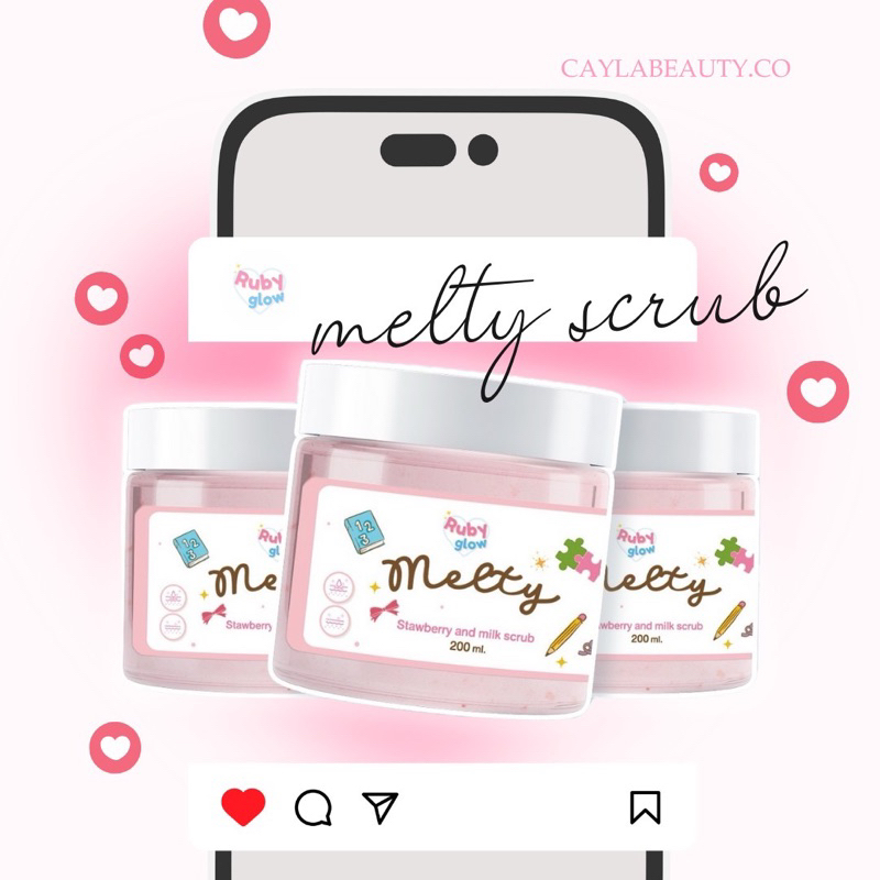 (เมลล์ตี้ สครับ) 🍨 melty strawberry and milk scrub 🎀✨