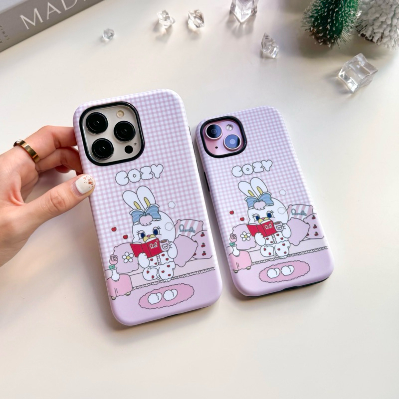 พร้อมส่ง T4S75 เคส2ชั้นกระต่ายCozy เคสน่ารัก เคสไอโฟน สำหรับ iPhone 12-13Promax,14,14Pro,14Promax,15,15Pro,15Promax