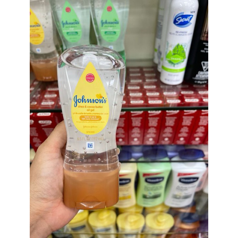 Johnson's Shea and Cocoa Butter Oil Gel 192mL.