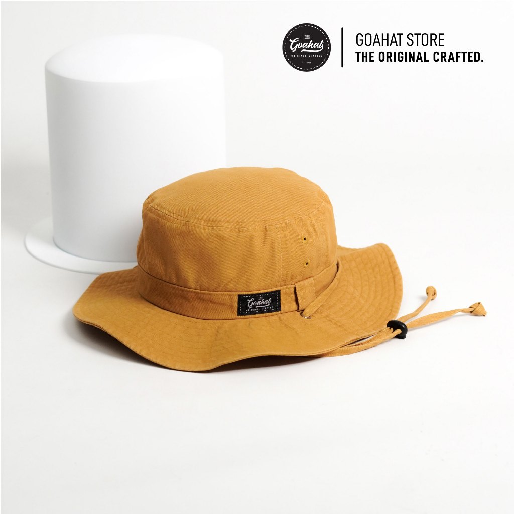 G001 Mustard หมวกเดินป่า งาน Cotton ฟอก เบา ใส่สบาย ระบายอากาศได้ดี มีซับใน
