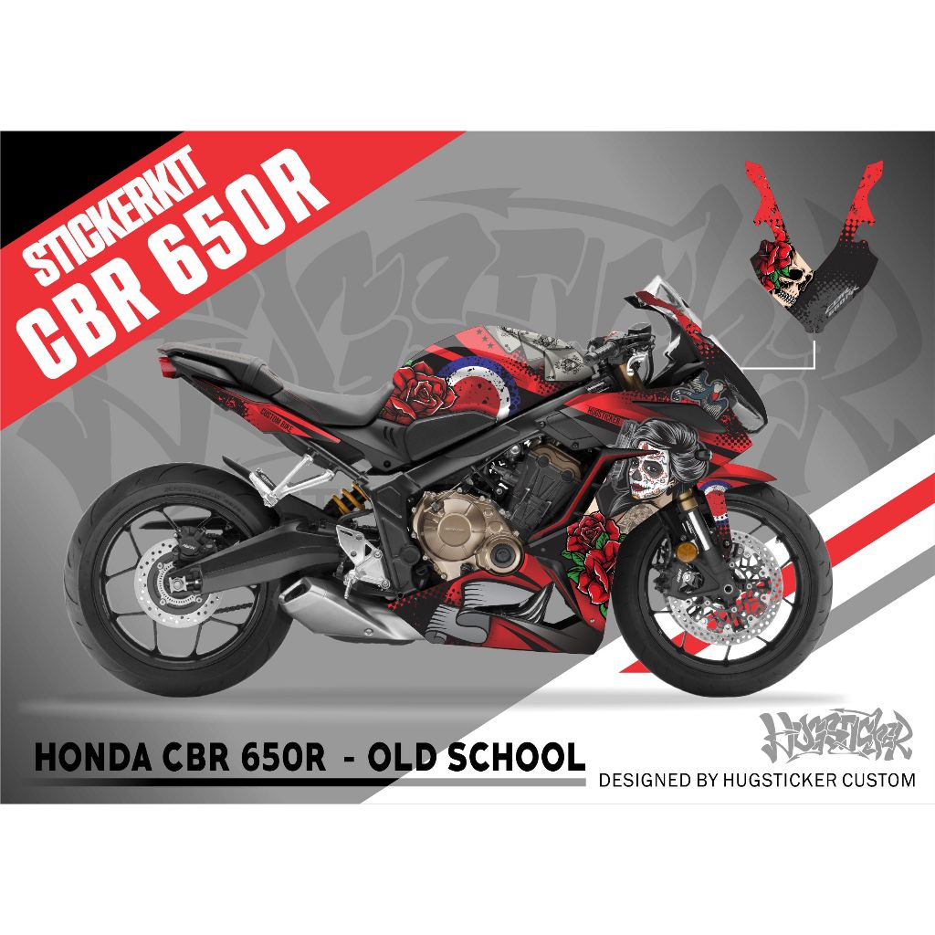 Hugsticker สติ๊กเกอร์ CBR650R ลาย Old School