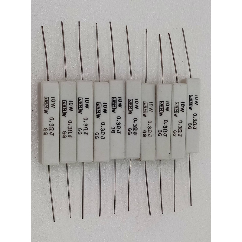 ตัวต้านทาน Resistor Rกระเบื้องRเซรามิค Resistor 0.3 OHM 10W 10ชิ้น