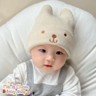 🇹🇭พร้อมส่ง🇹🇭หมวกไหมพรมเด็กแรกเกิด (รุ่นminimal bear)สำหรับเด็ก0-12เดือน