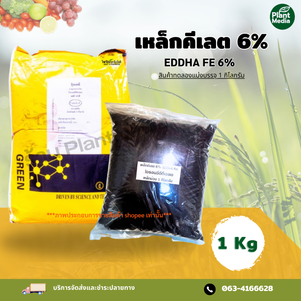 เหล็กคีเลต 6% Fe - EDDHA เหล็กม่วง (JackChem) บรรจุ 1 กิโลกรัม