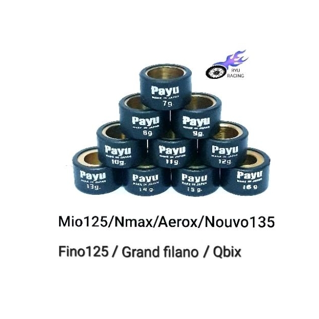 เม็ดตุ้มถ่วงน้ำหนัก YAMAHA (Nmax, Aerox, Grand Filano, Qbix) Payu 6 - 16 กรัม **ราคา/1 เม็ด**