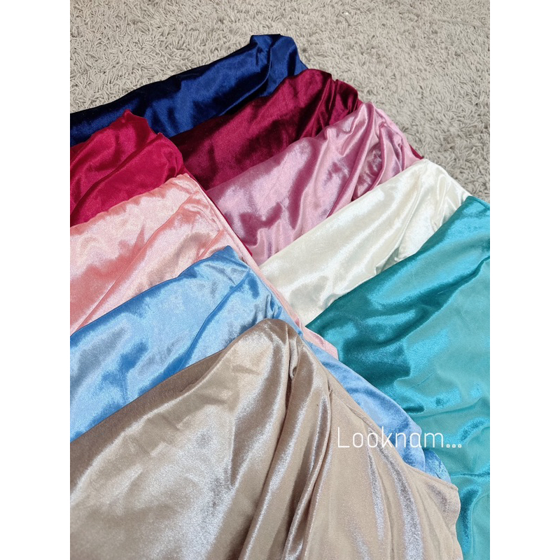 LK เดรสสาวอวบ. อ้วน เดรสคอวี ไขว้อก แขนสั้น Bigsize Oversize ผ้าซาร่า เนื้อเงา ผ้ากำมะหยี่ - รูปที่ 7