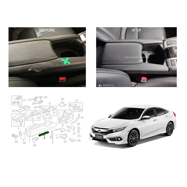 พลาสติกคอนโซลกลาง Honda Civic FC FK ของแท้ราคาต่อ 1 ข้าง
