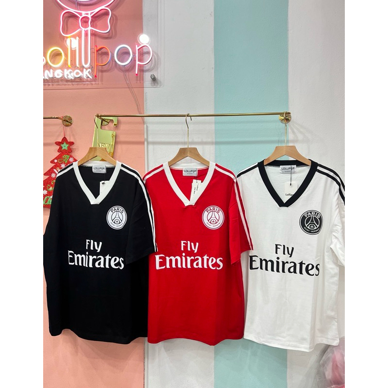 เสื้อยืดลาย Fly Emirates Over size Hi Street  Cotton 100%