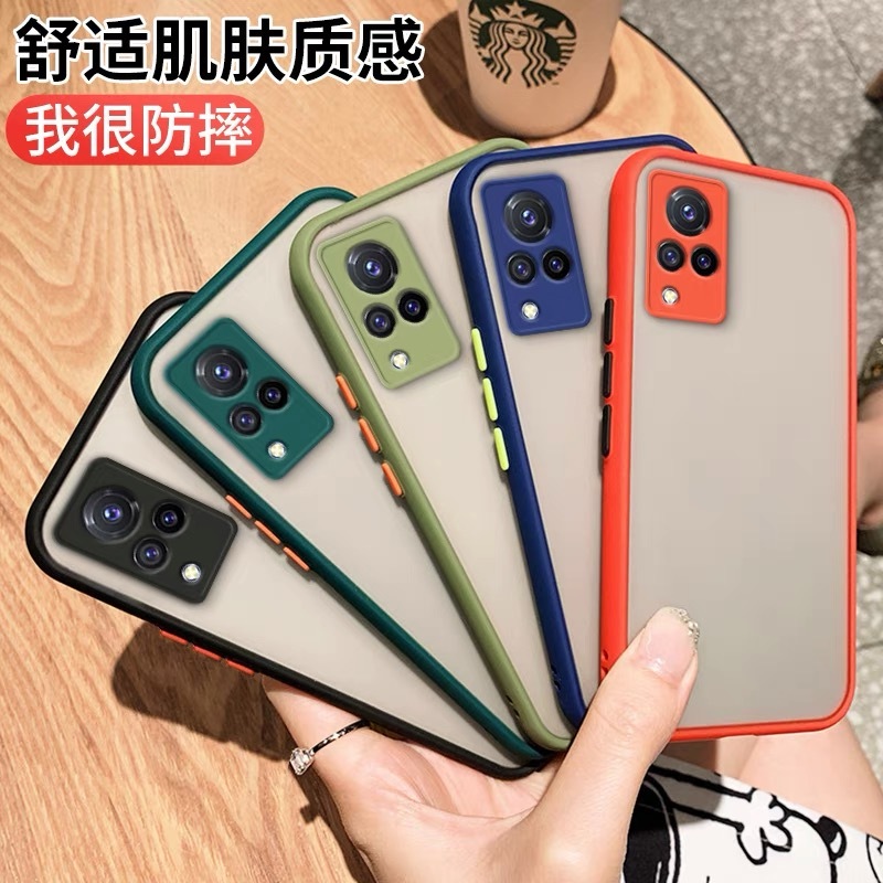 เคสขอบสีหลังด้าน กันกระแทก Case VIVO S1 S1PRO V20 V20PRO V20SE V21(5G)