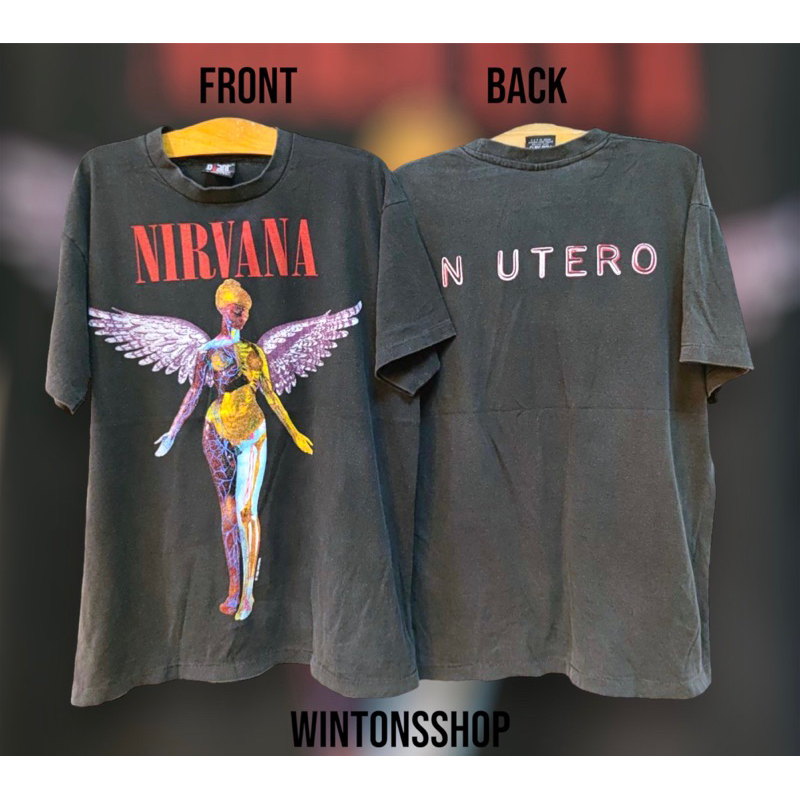 เสื้อยืด Nirvana นางฟ้า เสื้อวง ผ้าเฟด