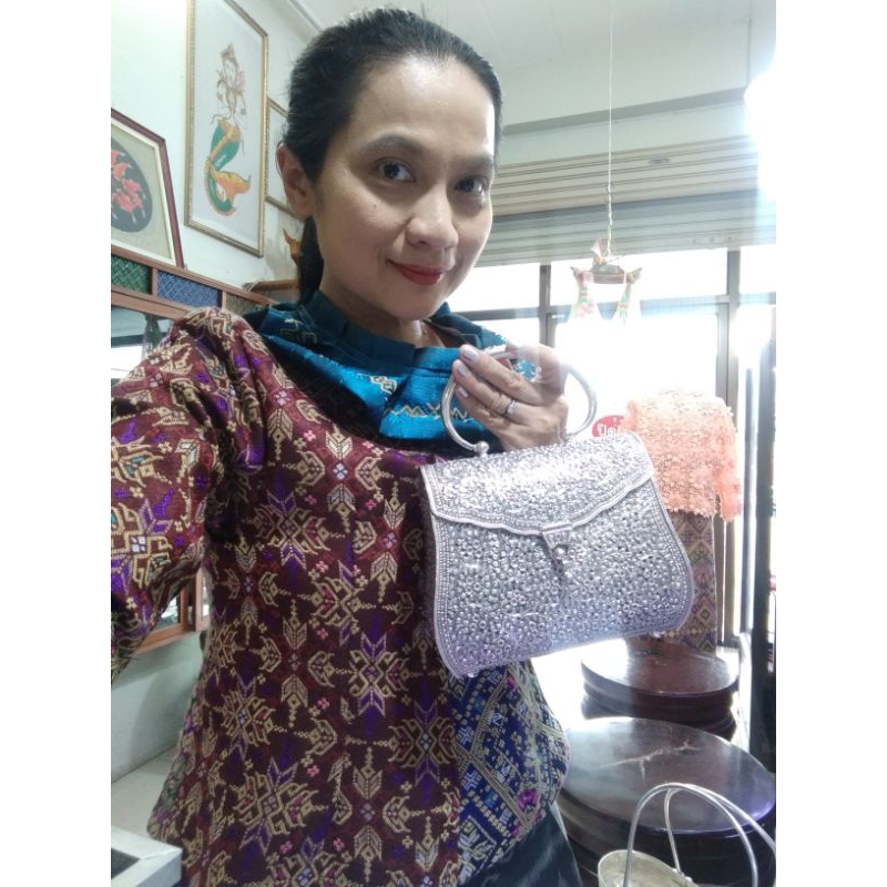 กระเป๋าเงินแท้92.5%งานลายทอง