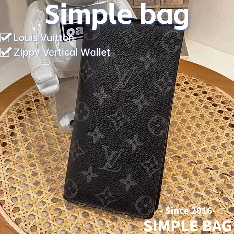 🍑หลุยส์วิตตอง Louis Vuitton Zippy Vertical Wallet LV กระเป๋าสตางค์