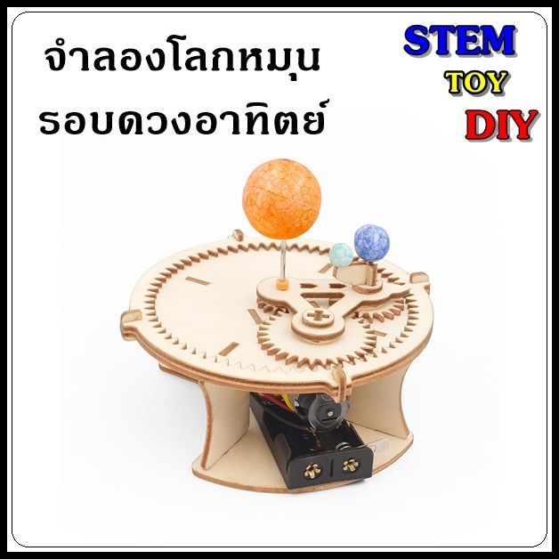 (พร้อมส่งจากไทย) ของเล่นโครงงานสิ่งประดิษฐ์วิทยาศาสตร์ DIY จำลองโลกหมุนรอบดวงอาทิตย์ Stem Toy R-21A