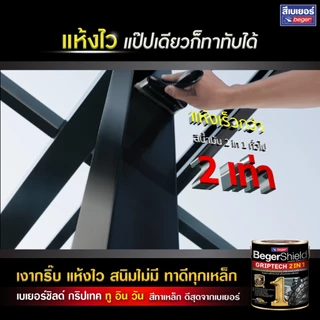 Beger Griptech 2in1 ผสมรองพื้นในตัว กริปเทค สีน้ำมันเงา ทาเหล็ก กาวาไนซ์ กระเบื้อง โลหะทุกชนิด ไม้เทียม ไม้ 0.875 ลิตร