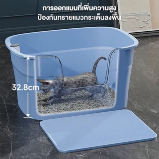 【พร้อมส่ง】EGG กระบะทราย พร้อม พลั่วทรายแมว แผ่นรองทรายแมว ห้องน้ำแมวกันเก็บกลิ่น ห้องน้ำแมวใหญ่ ห้องน้ำแมว COD