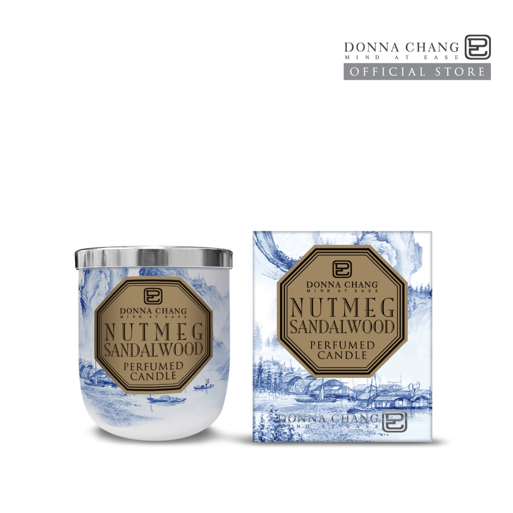 DONNA CHANG Nutmeg Sandalwood Perfumed Candle ดอนน่า แชง เทียนหอมกระจายกลิ่น น้ำหอมปรับอากาศ น้ำหอมบ้าน เทียนแก้ว