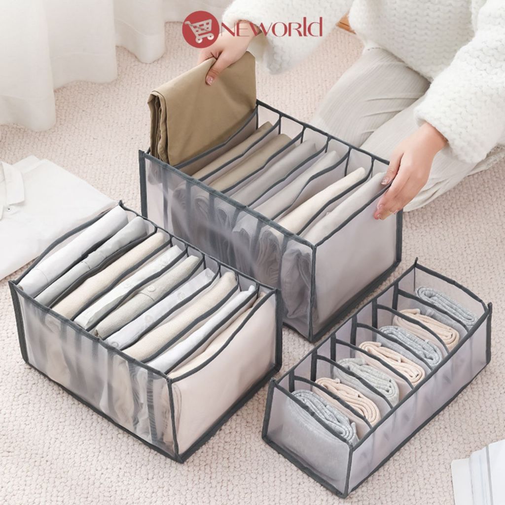 ที่เก็บเสื้อชั้นใน ที่เก็บชุดชั้นใน​กางเกงใน ที่เก็บถุงเท้า จัดเก็บแบบแบ่งช่อง กล่องจัดระเบียบตู้เสื้อผ้า LG-S004
