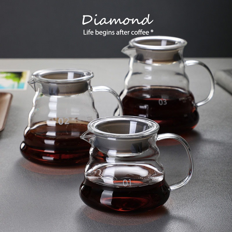 ❤ Diamond Coffee เหยือกดริปกาแฟ 400ml/600ml มีให้เลือก 2ขนาด Coffee Server
