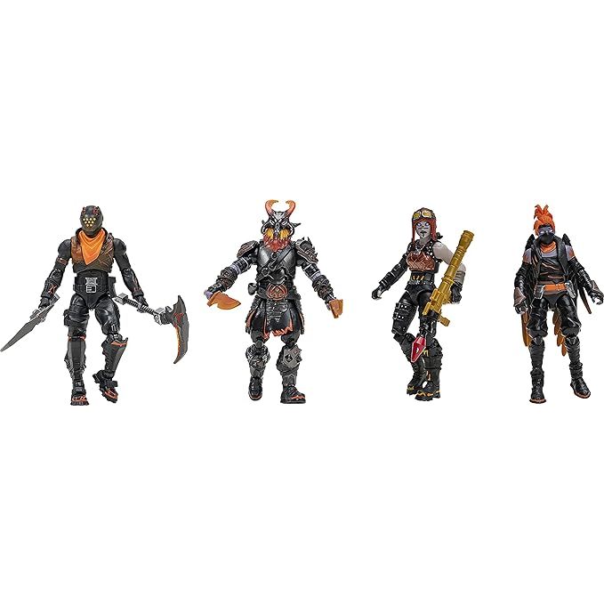 Fortnite Squad Mode Magma Squad (4 แพ็ค) แอ็คชั่นฟิกเกอร์ 4 นิ้วสีดำสูงประมาณ 10 ซม. ตัวละ FNT0018 [ส่งตรงจากญี่ปุ่น]