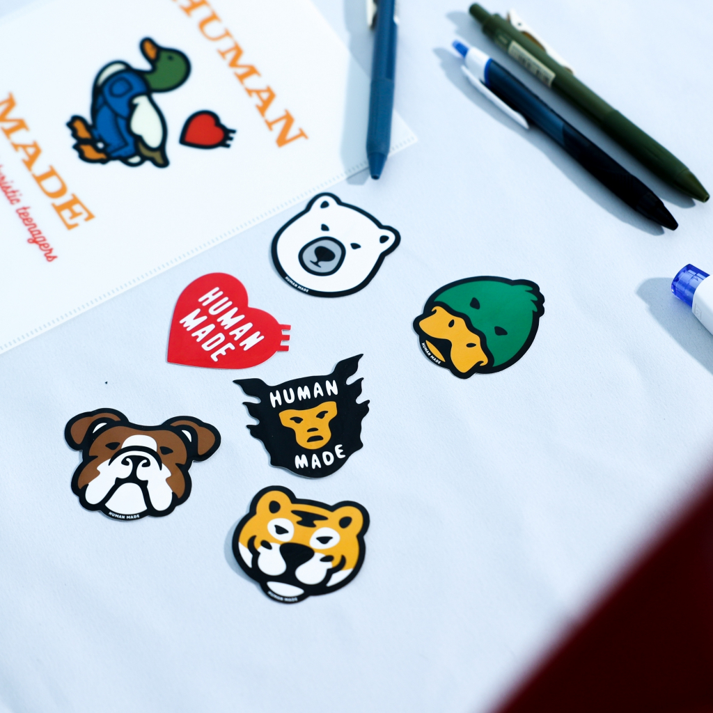 🔥พร้อมส่ง🔥 สติ๊กเกอร์รูปสัตว์ (เซต 6 ชิ้น) จากแบรนด์ Human Made ของแท้💯