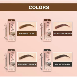 Face It ดินสอเขียนคิ้ว 2 หัว ด้านดิน พู่กัน กันน้ำ กันเหงื่อ ติดทนนาน Draw Flick micro brow by KMGI